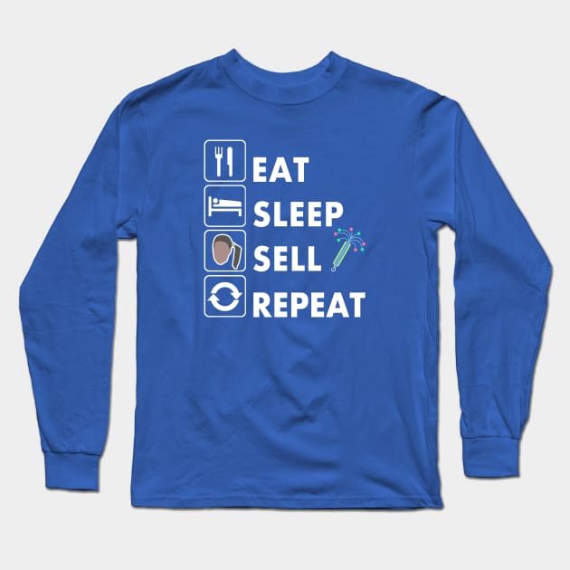 Eat Sleep Sell Deb Boondoggle Key Chains Repeat Long Sleeve T-Shirt by Electrovista